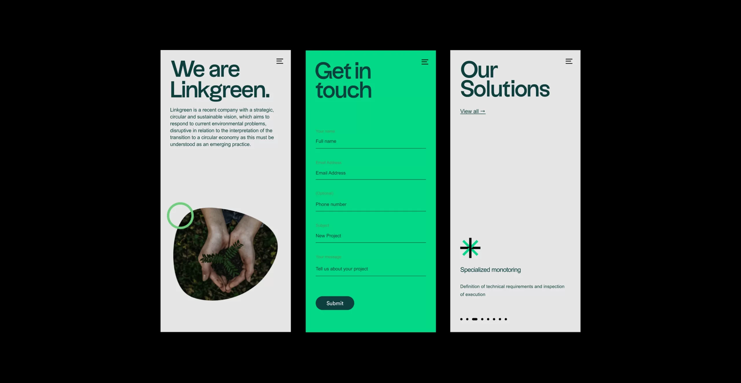 Linkgreen startup brand identity cards